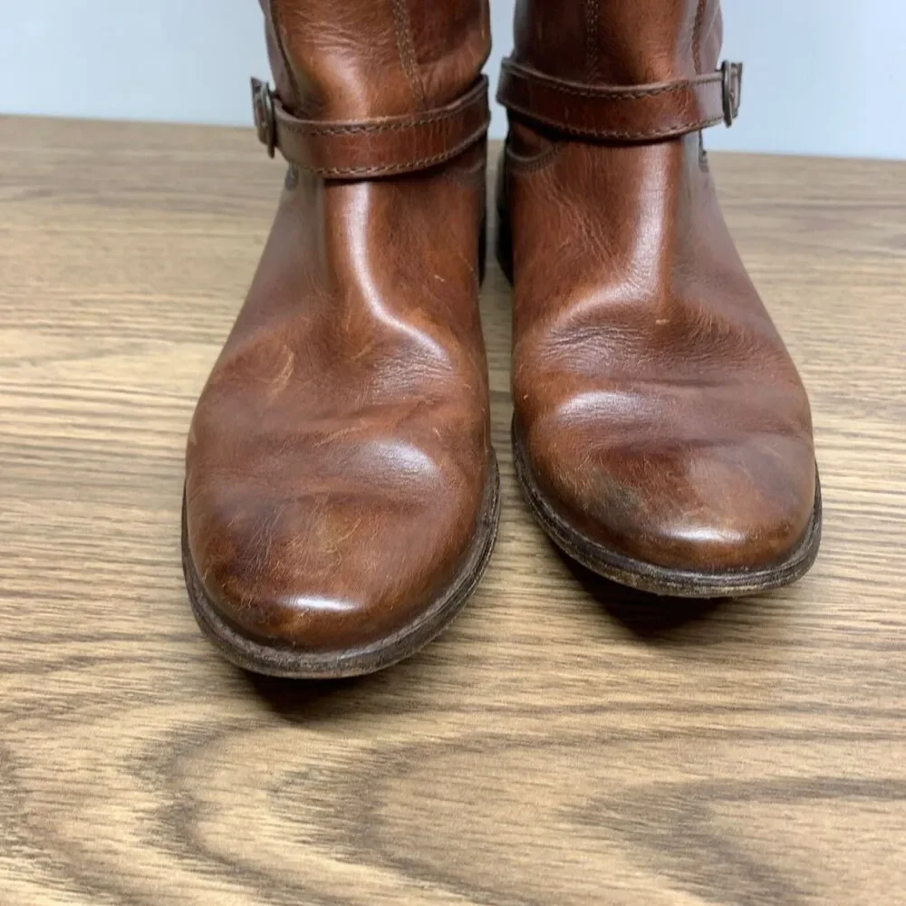FRYE Shirley 77745 Brown Leather‎ Equestrian Riding Boots Women's 6.5B